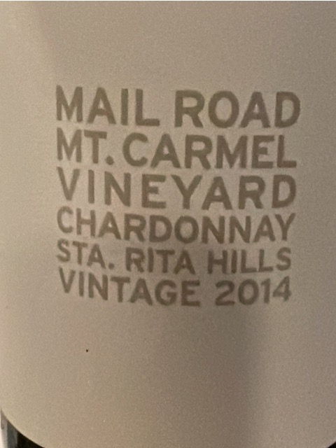 Mail Road - Mt. Carmel Vineyard Chardonnay - 2014