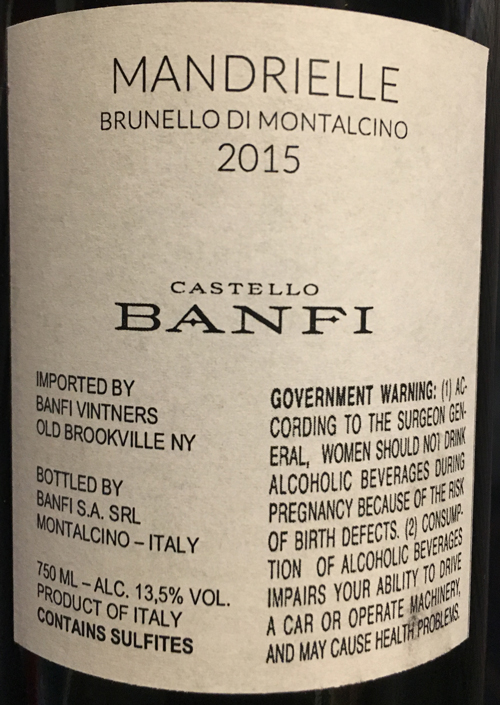 Mandrielle - Single Vineyard Sangiovese of Brunello