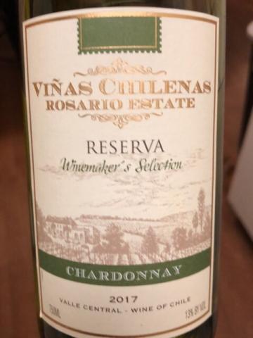 Viñas Chilenas - Rosario Estate Winemaker's Selection Reserva Chardonnay - 2017