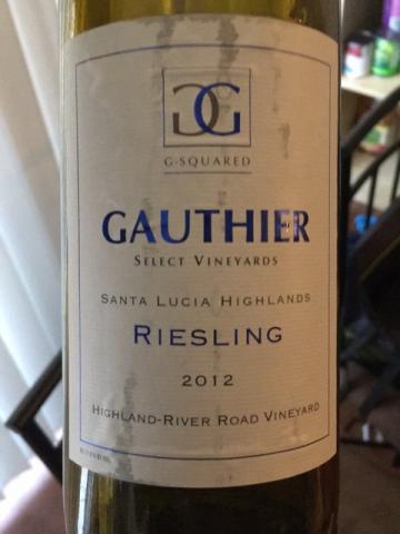 Gauthier Select Vineyards - Hillside Vineyard Riesling - 2012