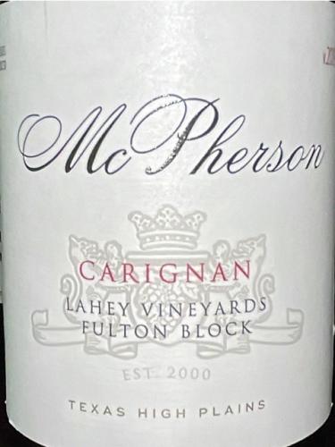 McPherson Cellars - Lahey Vineyards Fulton Block Carignan - 2019