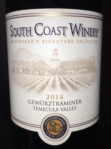 South Coast Winery - Winemaker's Signature Selection Temecula Valley Gewürztraminer - 2014
